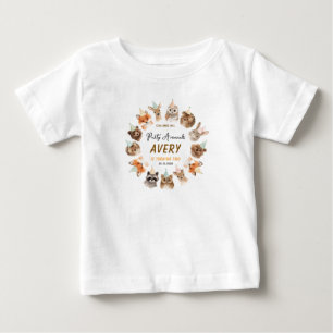 Camiseta Para Bebê Animais de Festa 2º Aniversário Fofo Animal da S