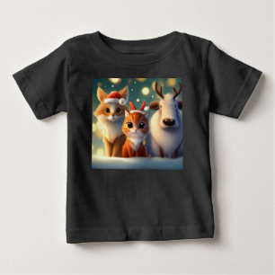 Camiseta Para Bebê Animais de Natal 5