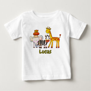 Camiseta Para Bebê Animais de Safari de Desenho Animado Fofo Zebra El