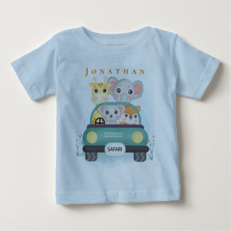 Camiseta Para Bebê Animais de Safari Fofos Personalizáveis Fazem uma 
