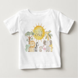 Camiseta Para Bebê Animais de Safári Nyala Primeiro Aniversário Selva