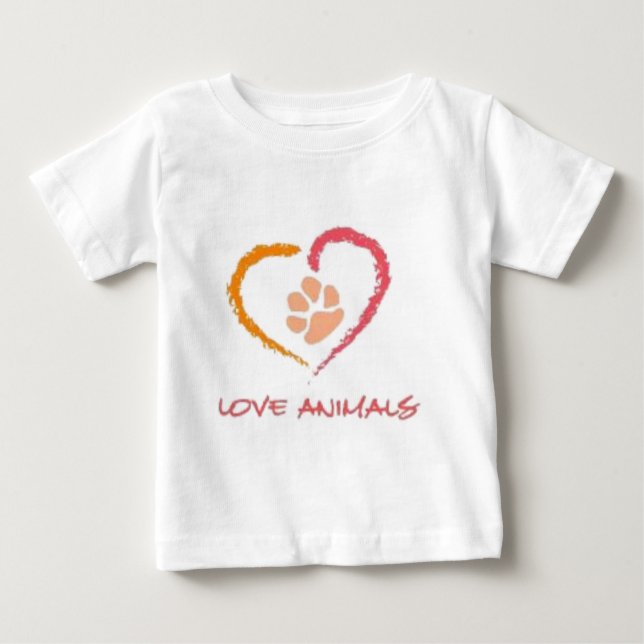 Camiseta Para Bebê Animais do amor (Frente)