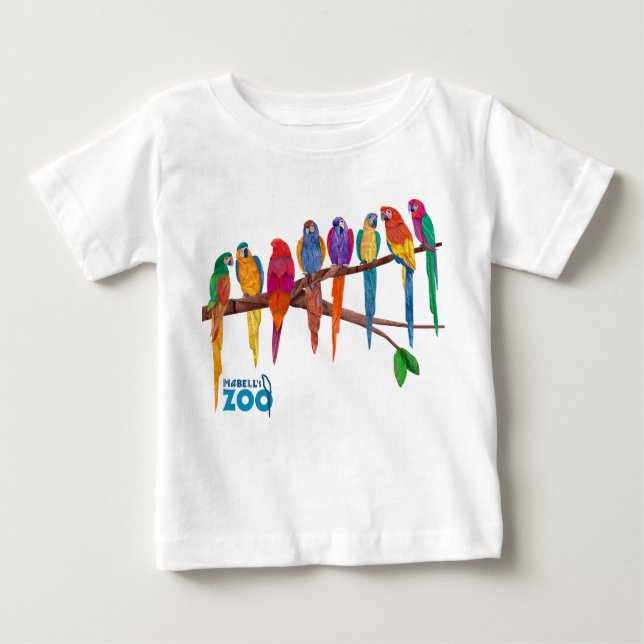 Camiseta Para Bebê Animais do jardim zoológico de Mabell, os (Frente)