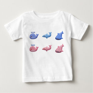 Camiseta Para Bebê Animais do Mar de Kawaii