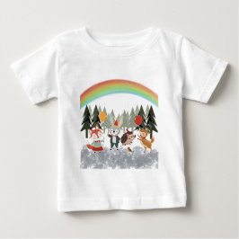 Camiseta Para Bebê Animais festivos