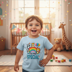 Camiseta Para Bebê Animais Fofos Arco-Íris Especial Infantil Bebe