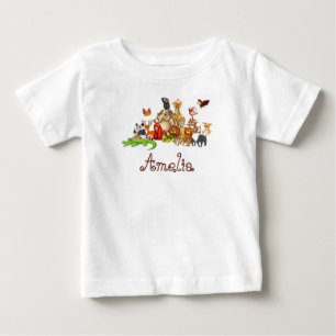 Camiseta Para Bebê Animais personalizados para crianças