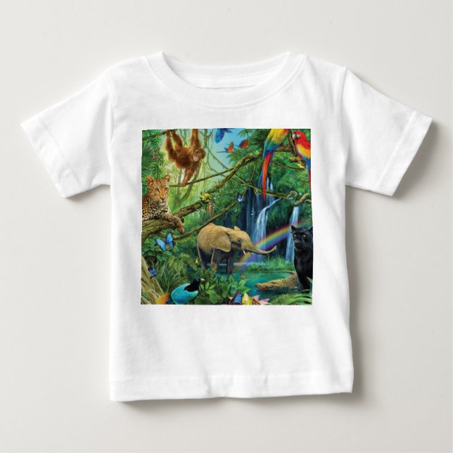 Camiseta Para Bebê Animais que vivem juntos travesseiros decorativos (Frente)