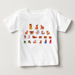 Camiseta Para Bebê Animais, roedores, desenhos animados
