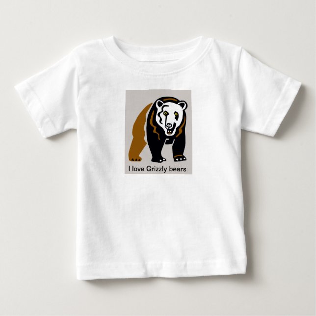 Camiseta Para Bebê Animais selvagens - Adoro BARRAS GRIZES - Vida sel (Frente)