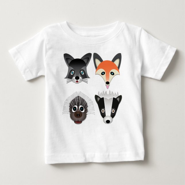 Camiseta Para Bebê Animais Selvagens - Camisa-T de Baby Fine Jersey (Frente)