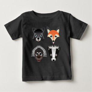 Camiseta Para Bebê Animais Selvagens - Camisa-T de Baby Fine Jersey