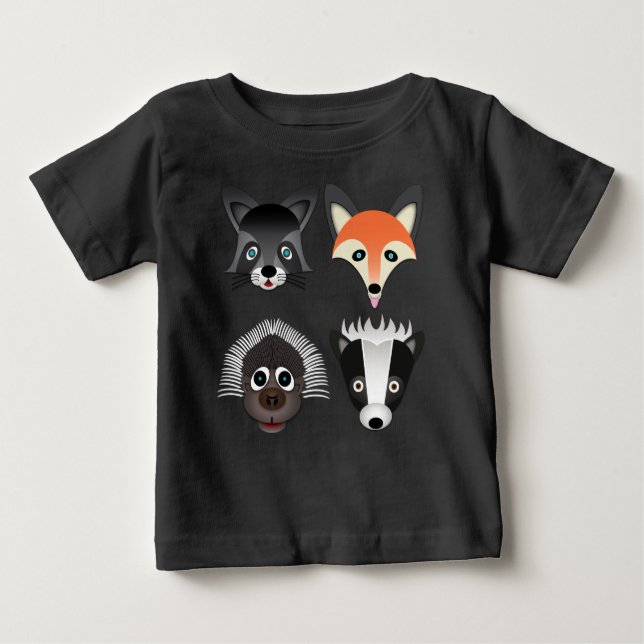 Camiseta Para Bebê Animais Selvagens - Camisa-T de Baby Fine Jersey (Frente)