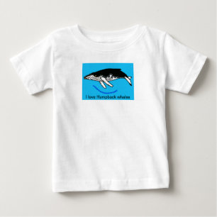 Camiseta Para Bebê Animais selvagens - Eu adoro Balas de jubarte - Oc