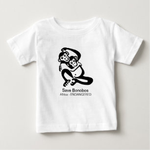 Camiseta Para Bebê Animais selvagens - Save BONOBOS - Wildlife Africa