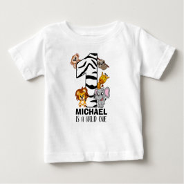 Camiseta Para Bebê Animais Selvagens Selvagens Cutes Safari Primeiro