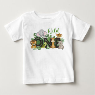 Camiseta Para Bebê Animais Selvagens Selvagens Safari Cute Primeiro A