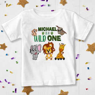Camiseta Para Bebê Animais Selvagens Selvagens Safari Cute Primeiro A