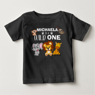 Camiseta Para Bebê Animais Selvagens Selvagens Safari Cute Primeiro A