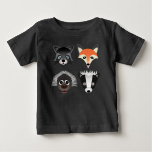 Camiseta Para Bebê Animais selvagens - t-shirt fino do jérsei do beb