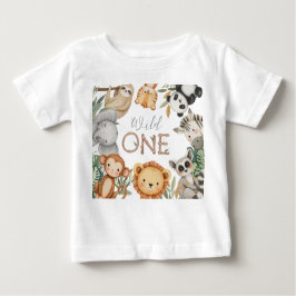 Camiseta Para Bebê Animais Selvagens Tropicais de Pastel, Uma Selva S