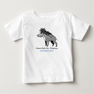 Camiseta Para Bebê Animais selvagens - Visayan warty PIG - Warthog -