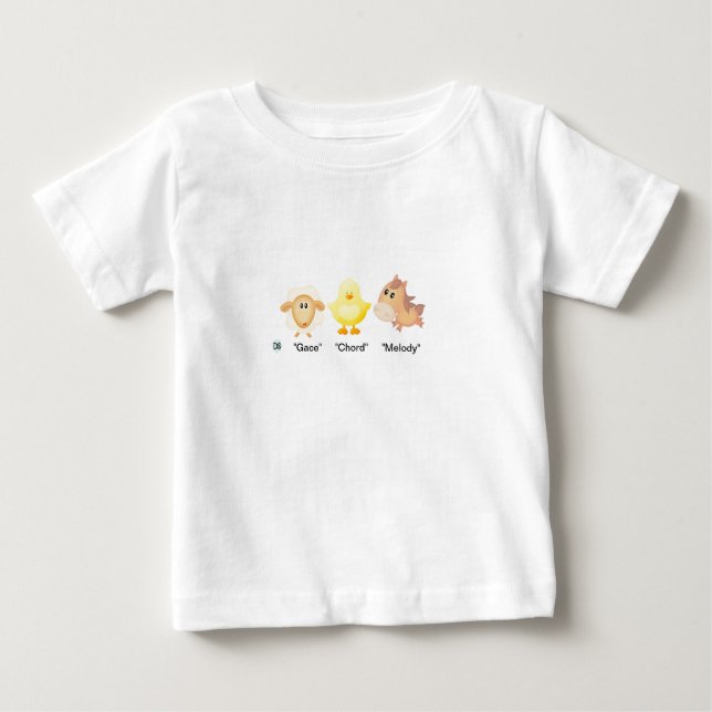 Camiseta Para Bebê Animal-Benevolência, corda & melodia do bebê! (Frente)