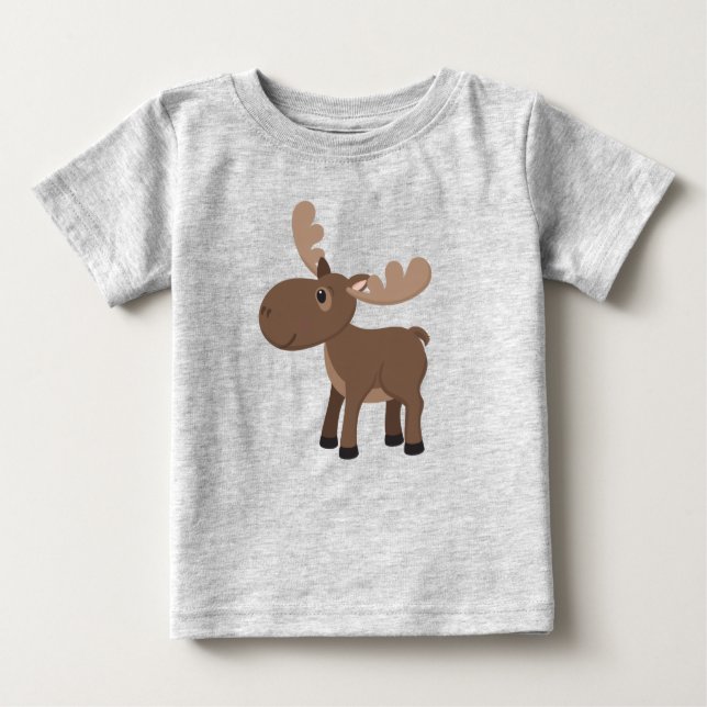 Camiseta Para Bebê Animal de alce (Frente)