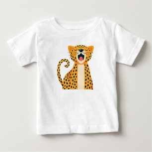 Camiseta Para Bebê Animal de Safari Caprichoso Bocejando Cartoon Chit