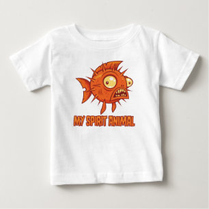 Camiseta Para Bebê Animal Espiritual Peixe Balão Ansioso e Excêntrico