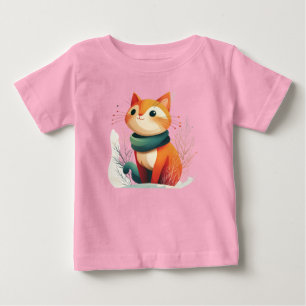 Camiseta Para Bebê Animal na neve