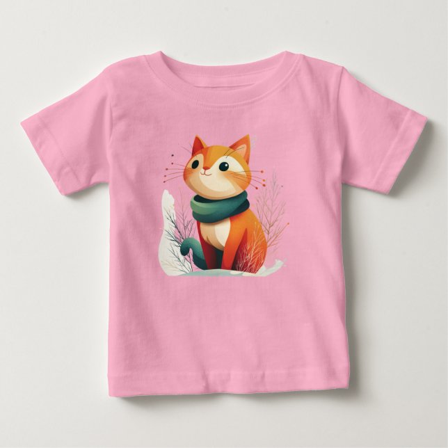 Camiseta Para Bebê Animal na neve (Frente)