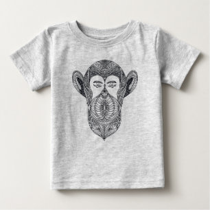 Camiseta Para Bebê Animal selvagem do Doodle da floresta