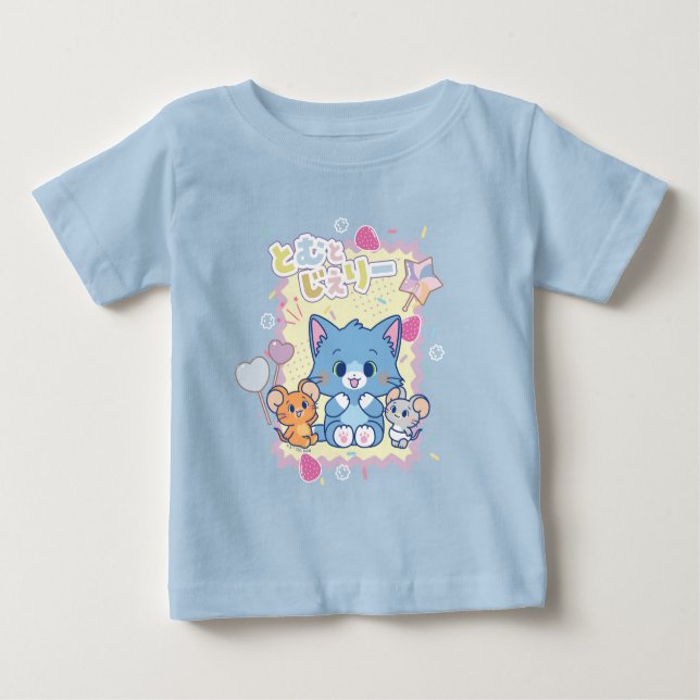 Camiseta Para Bebê Anime o Tom e o Jerry Strawberry (Frente)