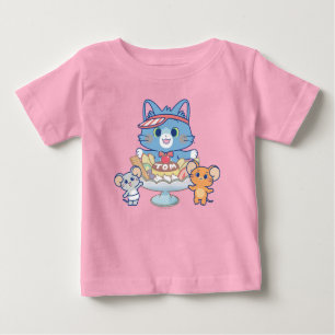 Camiseta Para Bebê Anime Tom, Jerry e Tuffy Dessert Parlor