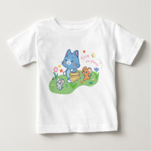 Camiseta Para Bebê Anime Tom, Jerry e Tuffy Picnic