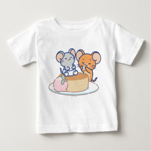 Camiseta Para Bebê Anime Tuffy e Jerry Cheesecake