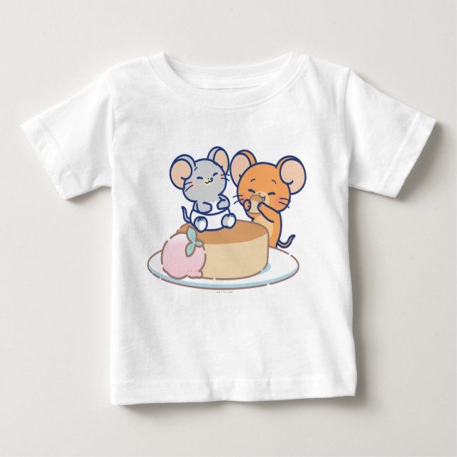 Camiseta Para Bebê Anime Tuffy e Jerry Cheesecake (Frente)