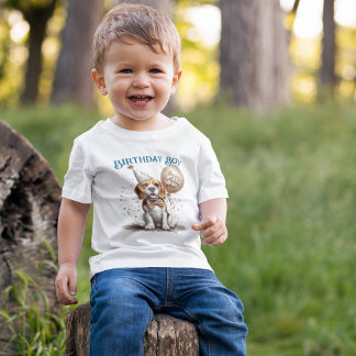 Camiseta Para Bebê Aniversariante Feliz Cachorro Beagle Balão Persona
