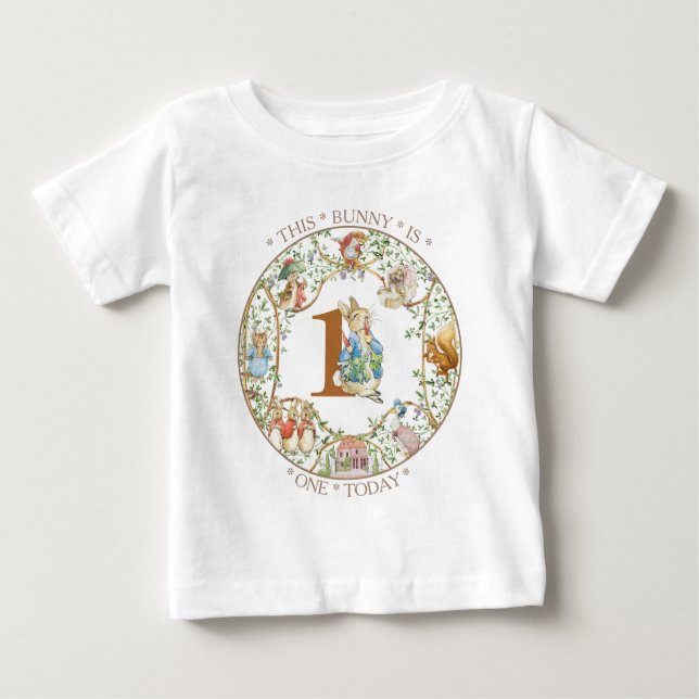 Camiseta Para Bebê Aniversário Clássico do Peter Rabbit (Frente)