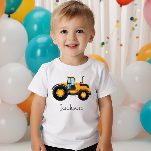 Camiseta Para Bebê Aniversário da Família Excavadora de Carros de Con