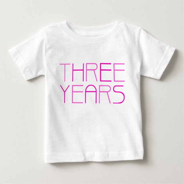 Camiseta Para Bebê Aniversário da Menina: Três Anos (Frente)