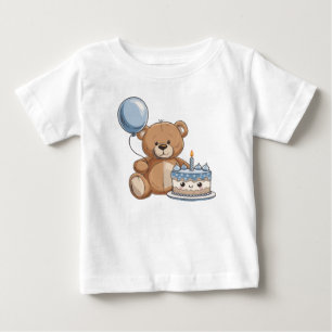 Camiseta Para Bebê Aniversário de 1º Ano Minimalista