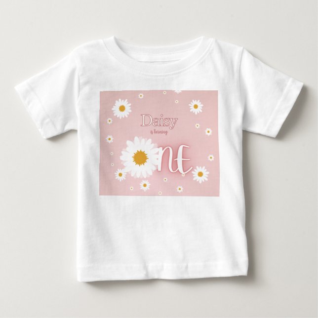 Camiseta Para Bebê Aniversário de 1 ano da Daisy (Frente)