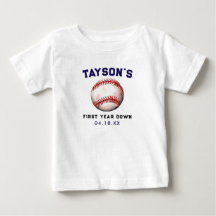 Camiseta Para Bebê Aniversário de 1 ano do Basquete Primeiro Ano