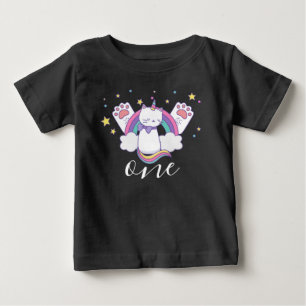 Camiseta Para Bebê Aniversário de 1 ano do Caticórnio Fofinho, Aniver