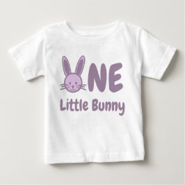 Camiseta Para Bebê Aniversário de 1 ano do Coelhinho