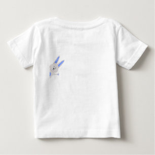 Camiseta Para Bebê Aniversário de 1 ano do Coelho Azul Moderno Capric