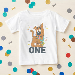 Camiseta Para Bebê Aniversário de 1 ano do Scooby-Doo
