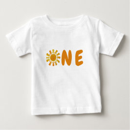 Camiseta Para Bebê Aniversário de 1 ano do Sol